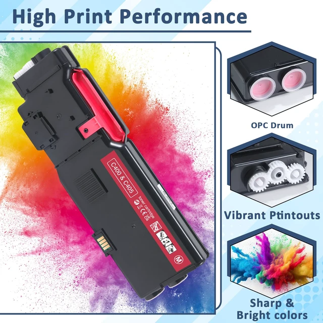Alt view image 5 of 7 - C400 Toner Cartridge Replacement for Xerox Versalink C400/C405,4800~5000 Pages 106R03512 106R03513 106R03514 106R03515 High Yield Ink Cartridge for C405/YDN C400/DN Color Multifunction Printer(4 Pack)