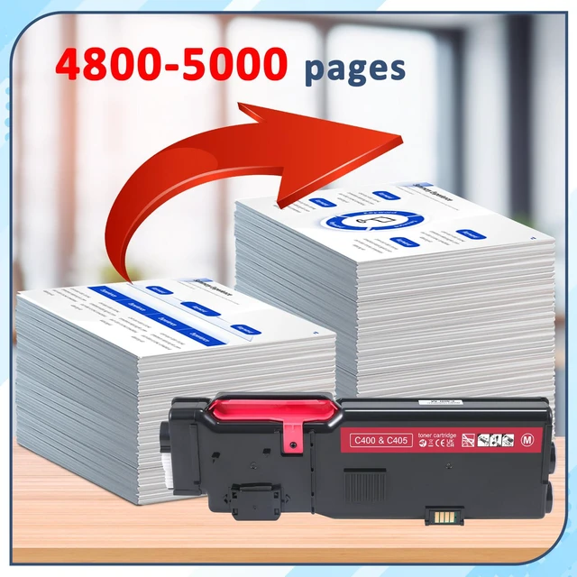 Alt view image 6 of 7 - C400 Toner Cartridge Replacement for Xerox Versalink C400/C405,4800~5000 Pages 106R03512 106R03513 106R03514 106R03515 High Yield Ink Cartridge for C405/YDN C400/DN Color Multifunction Printer(4 Pack)