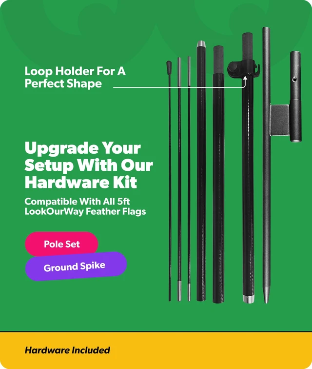 Alt view image 6 of 7 - Real Estate Themed Feather Flag Pole Kit 3 Pack - 5 Feet Tall Now Leasing Advertising Flags with 3 Banners, 3 Pole Sets, and 3 Ground Spikes (Now Leasing Yellow 10M500007)