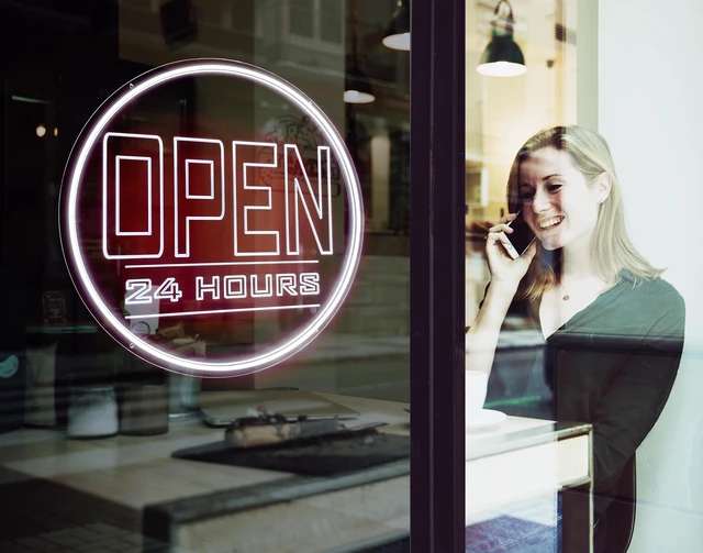 Alt view image 5 of 7 - Open Signs for Business - Neon Open Sign LED 20" Round (OPEN 24HOURS 20" inch Round white)