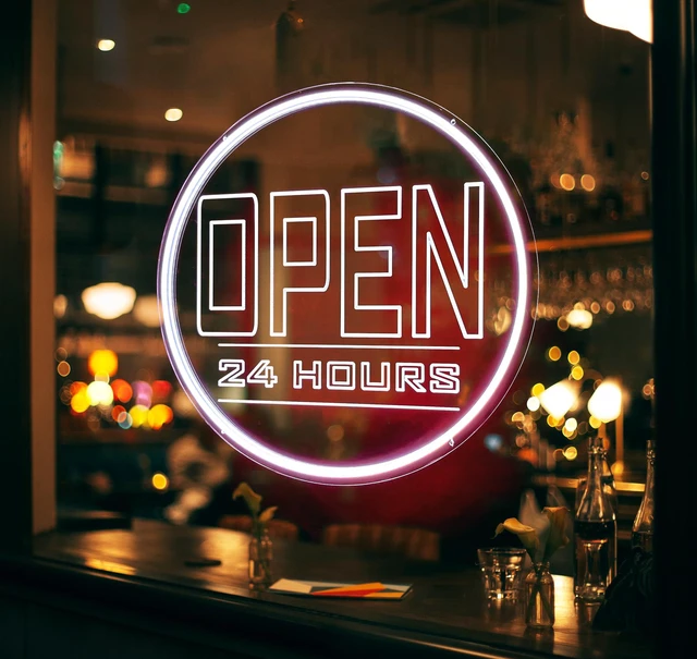 Alt view image 4 of 7 - Open Signs for Business - Neon Open Sign LED 20" Round (OPEN 24HOURS 20" inch Round white)