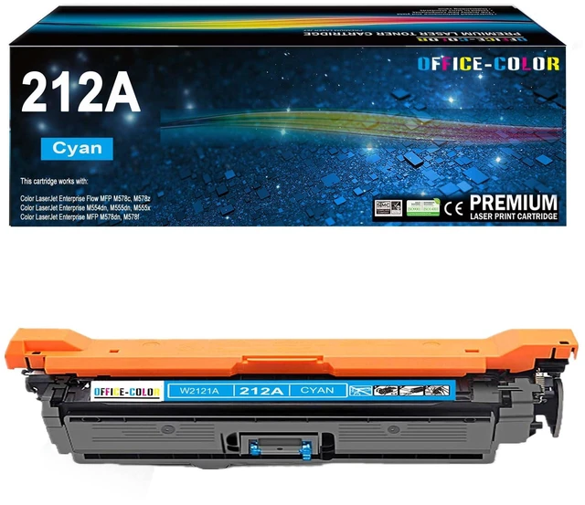 Main image of 212A Cyan Toner Cartridges Replacement for HP 212A W2121A M554, M555 M578 Compatible for HP Color LaserJet Enterprise M555,M554,MFP M578 Series M554dn, M555dn, M555x Printer Ink (1 Pack)