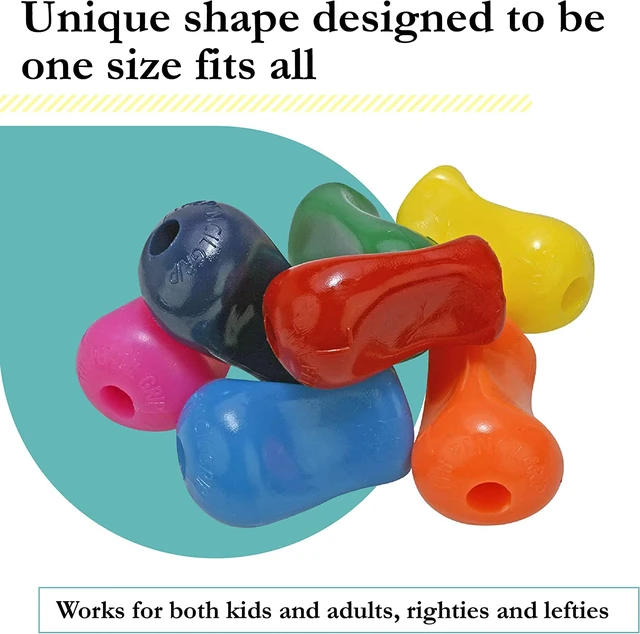 Alt view image 2 of 7 - Original Pencil Gripper, Universal Ergonomic Writing Aid For Righties And Lefties, Colorful Pencil Grippers, Assorted Colors, 36 Count - TPG-11136