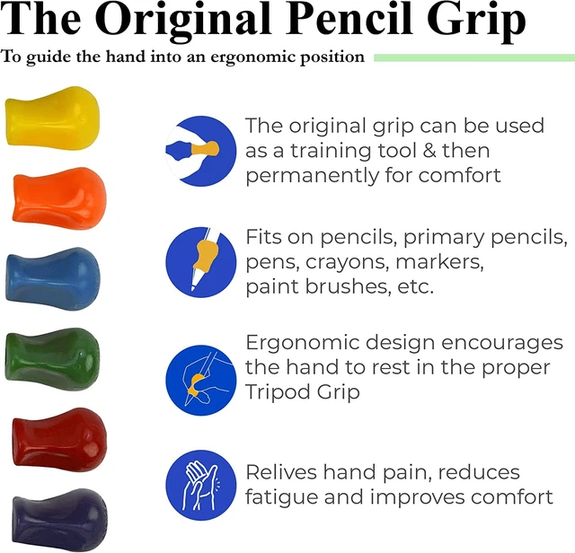 Alt view image 3 of 7 - Original Pencil Gripper, Universal Ergonomic Writing Aid For Righties And Lefties, Colorful Pencil Grippers, Assorted Colors, 36 Count - TPG-11136