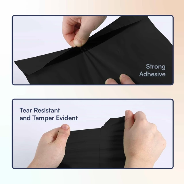 Alt view image 5 of 7 - 10x13 Recycled Poly Mailers - 200 Pack of Black Eco-Friendly Packaging Mailing Bags Recyclable & Sustainable, Cute & Stylish Small Business Supplies 2.5 Mil Thick - 200 Pack
