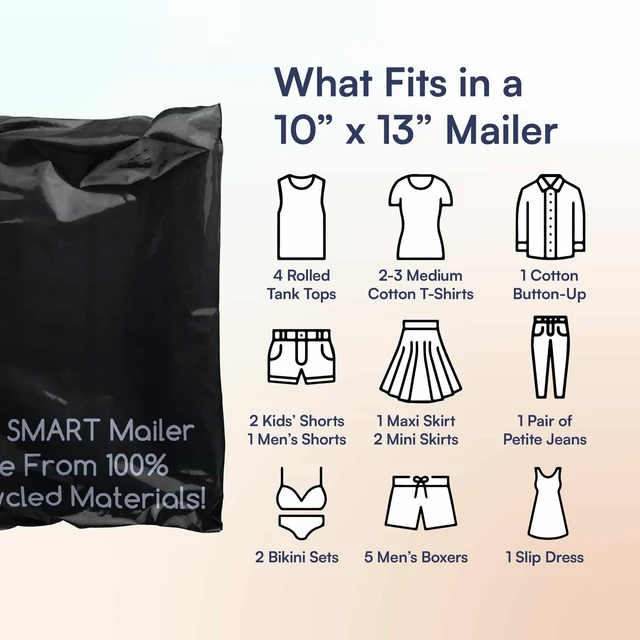 Alt view image 7 of 7 - 10x13 Recycled Poly Mailers - 200 Pack of Black Eco-Friendly Packaging Mailing Bags Recyclable & Sustainable, Cute & Stylish Small Business Supplies 2.5 Mil Thick - 200 Pack