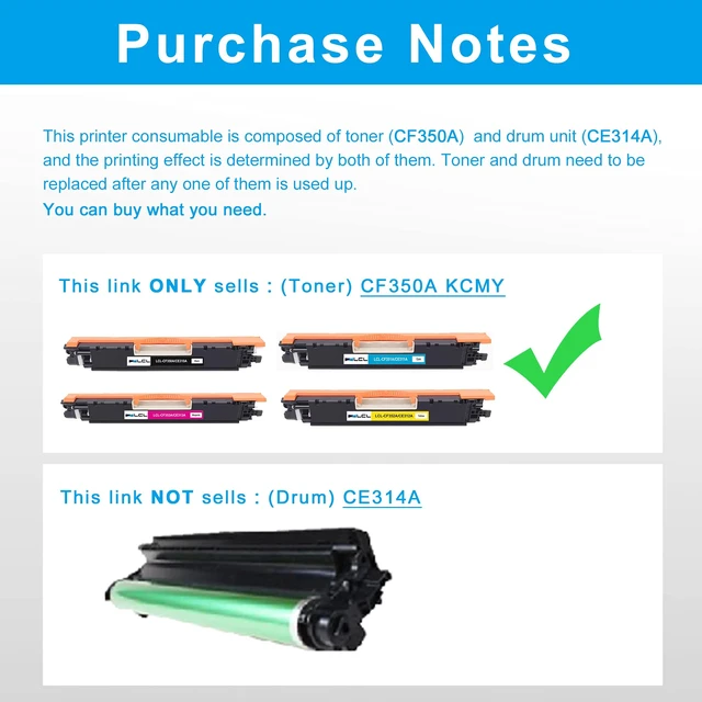 Alt view image 2 of 7 - 130A Toner Cartridge Set High Yield Replacement for HP 130A CF350A CF351A CF352A CF353A Compatible with HP Color LaserJet Pro MFP M176 M176FN M177 M177FW M176n Printer (Black Cyan Magenta Yellow)