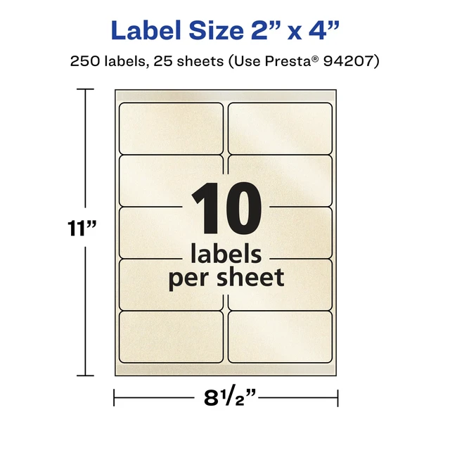 Alt view image 5 of 7 - ® Pearlized Ivory Rectangle Labels, Sure Feed® Technology, 2" x 4", 250 Pearlized Ivory Labels, Laser/Inkjet Printable