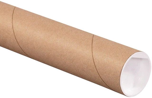 Main image of Cardboard Tubes with Caps, 30"L x 2.5"W x 2.5"H, Pack of 34 Poster Tube for Mailing and Storage of Blueprints, Artwork, Crafts, Long Art Holder, 30 inches