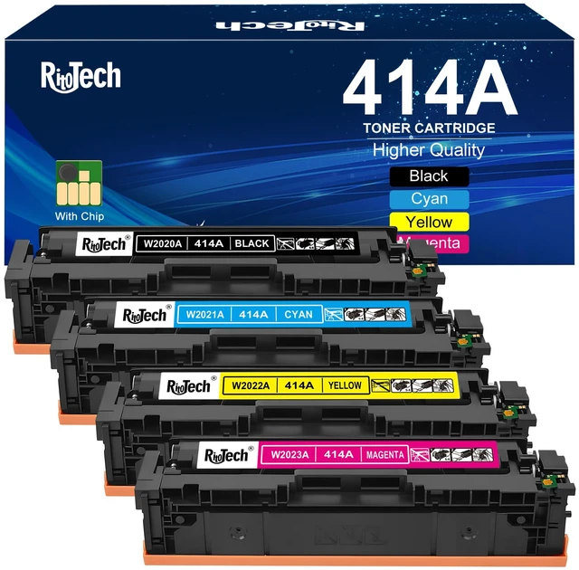 Main image of 414A Toner Cartridges 4 Pack Replacement for HP MFP M479fdw M454dw Compatible for HP 414A 414 W2020A Color LaserJet Pro MFP M479fdw MFP M479fdn M454dw M454dn M480f M479 M454 Printer With Chip