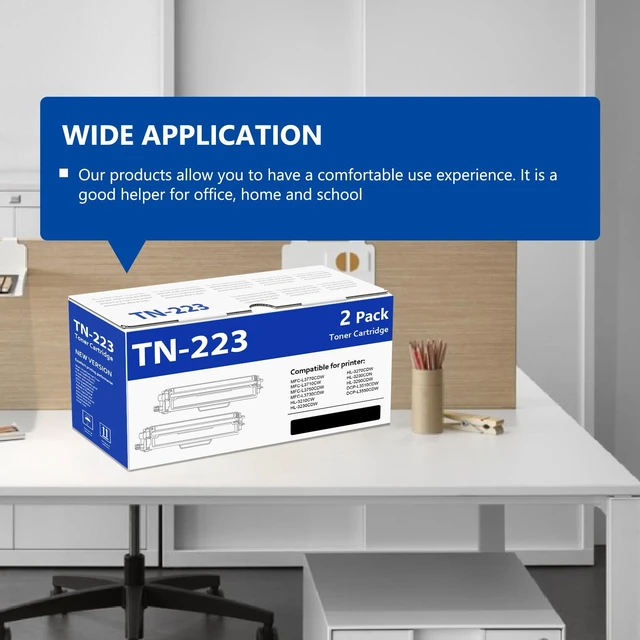 Alt view image 6 of 7 - NUCALA Compatible Toner Cartridge Replacement for Brother TN223BK (Black, 2-Pack) TN223BK TN223 Black Toner Cartridge for MFC-L3750CDW MFC-L3770CDW Printers