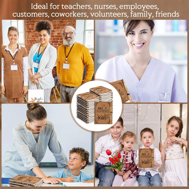Alt view image 5 of 6 - 50 Sets Employee Appreciation Gift Bulk Starfish Story Notebook Set Inspirational A5 Spiral Journal with Bamboo Pens for Coworker Staff Office Gifts