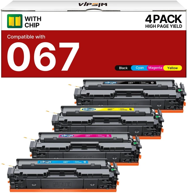 Main image of 067 Toner Cartridges 4 Pack for Canon MF654Cdw MF656Cdw LBP632Cdw 067 toner cartridge set 4 pack for Canon MF651Cw MF653Cdw MF654Cdw MF656Cdw LBP632Cdw and LBP633Cdw printers