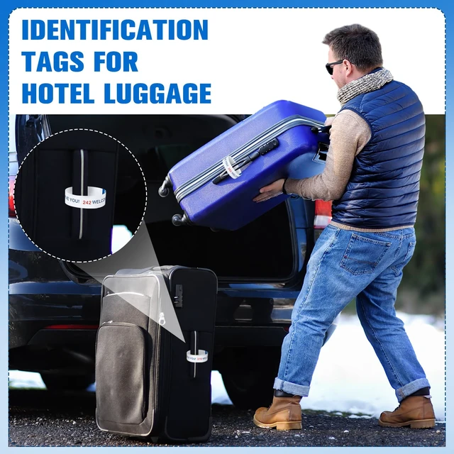 Alt view image 5 of 6 - 500 Hotel Luggage ID Tag Paper Baggage Claim Check Tag, White Numbering from 000 to 499 Baggage Identification Suitcase