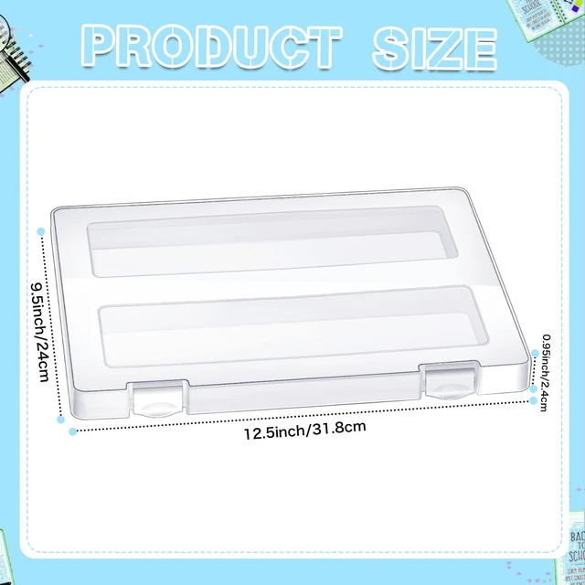 Alt view image 2 of 7 - 10 Pieces A4 File Box Paper Photo Storage Box Document Organizer Clear Plastic, 12.52 x 9.5 Inch, Dustproof and Sturdy, Snap Closure, Portable Case for School Office Supplies Accessories