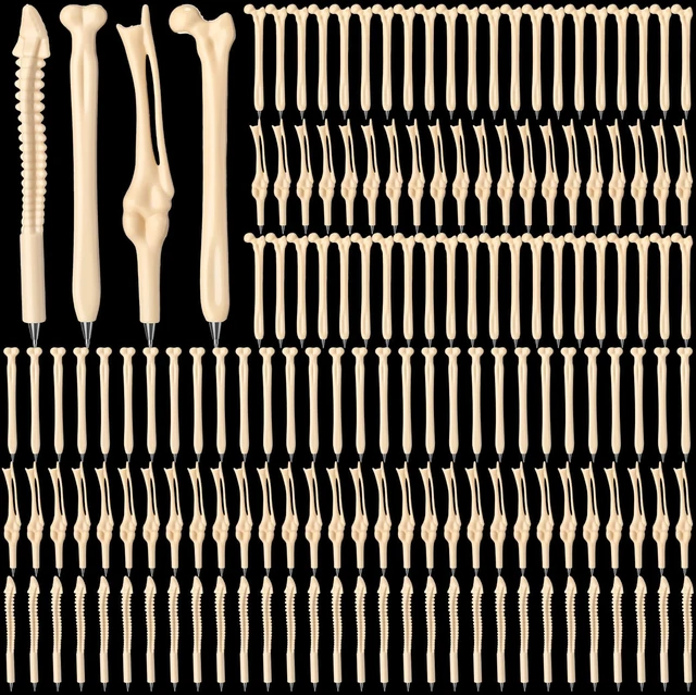 Main image of 200 Pieces Black Ink Bone Shape Ballpoint Pens Doctor Nurse Gifts Funny Novelty Bone Ballpoint Pens, Men Doctor Nurse Medical Party Crazy Student Gift, Halloween Thanksgiving Supplies