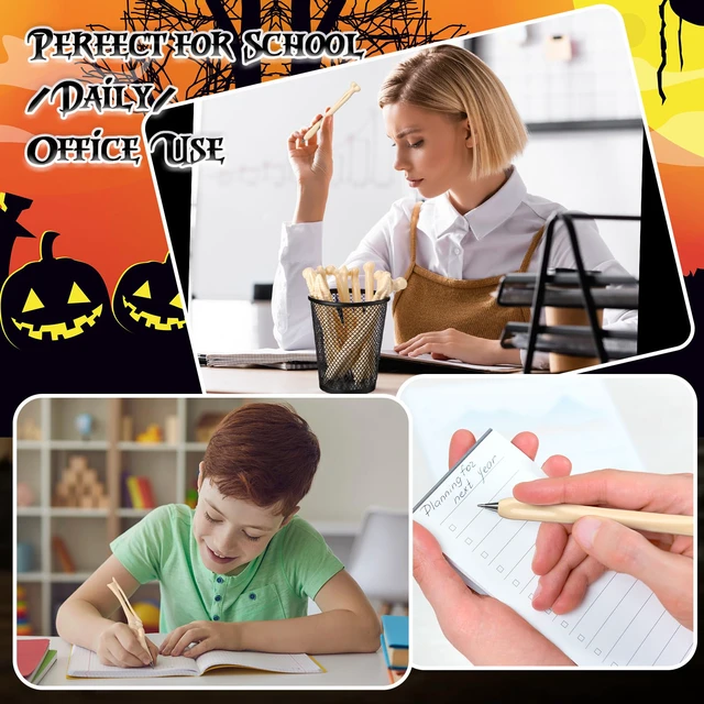 Alt view image 6 of 7 - 200 Pieces Black Ink Bone Shape Ballpoint Pens Doctor Nurse Gifts Funny Novelty Bone Ballpoint Pens, Men Doctor Nurse Medical Party Crazy Student Gift, Halloween Thanksgiving Supplies