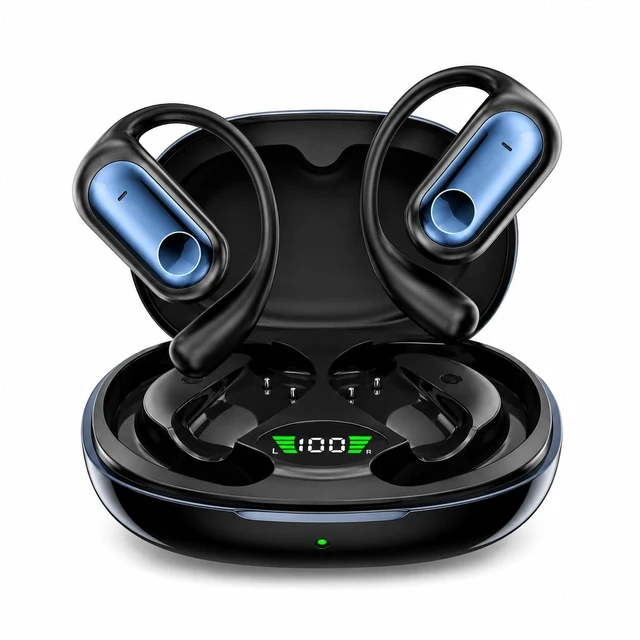 Main image of AI Translation Earbuds with 144 Languages, Bluetooth 5.4, Real-Time Voice Translation, HD Calling, Long Battery Life Wireless Language Translator Earphones for Travel & Business YYK-Q17 Deep Blue