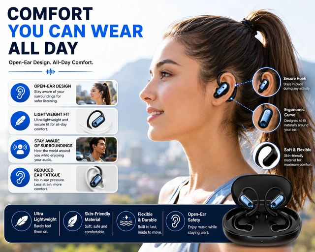 Alt view image 6 of 7 - AI Translation Earbuds with 144 Languages, Bluetooth 5.4, Real-Time Voice Translation, HD Calling, Long Battery Life Wireless Language Translator Earphones for Travel & Business YYK-Q17 Deep Blue