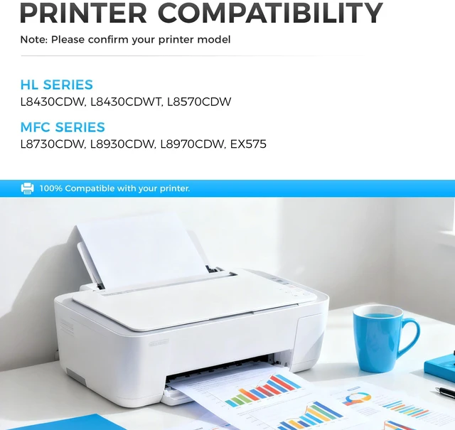 Alt view image 2 of 7 - TN635XL TN635 Toner Cartridge Set 4-Pack High Yield Replacement Compatible for Brother HL-L8430CDW HL-L8570CDW L8430CDWT MFC-L8730CDW MFC-L8930CDW MFC-L8970CDW EX575 Printers Black Cyan Magenta Yellow