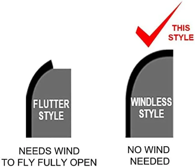 Alt view image 3 of 5 - 4 Less Co GELATO Windless Feather Swooper Flag Banner Sign 15 Feet Tall Large Pole Kit wf-h