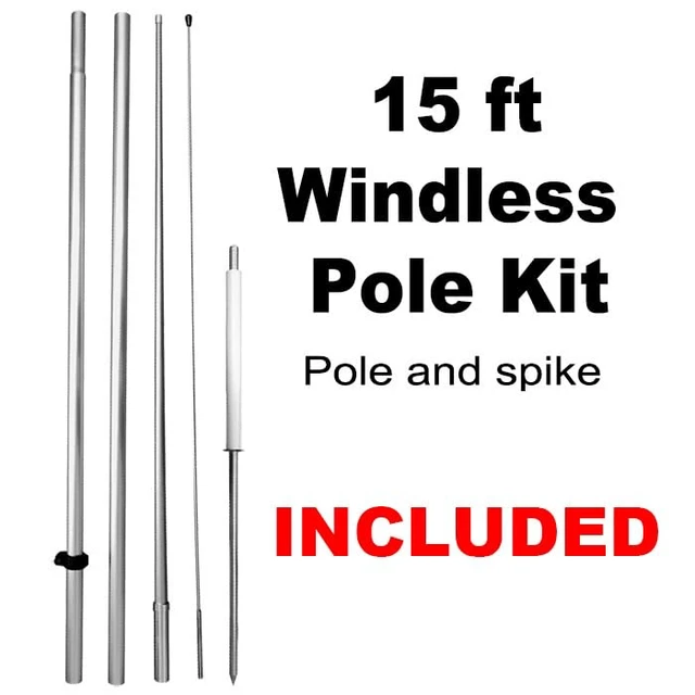 Alt view image 2 of 3 - BBQ PULLED PORK Windless Feather Swooper Flag 15 Feet Tall Large Pole Kit Banner Sign, kb-h