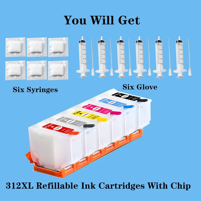 Alt view image 3 of 6 - Empty CISS System Refillable Ink Cartridge Kit - Compatible with XP-15000 XP-15010 XP-15080 - with Disposable Chip - for Sublimation Printing