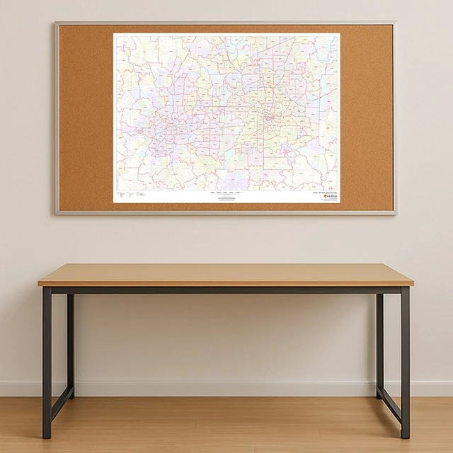 Alt view image 2 of 3 - Dallas - Fort Worth, Texas Zip Codes - 48" x 36" Paper Wall Map