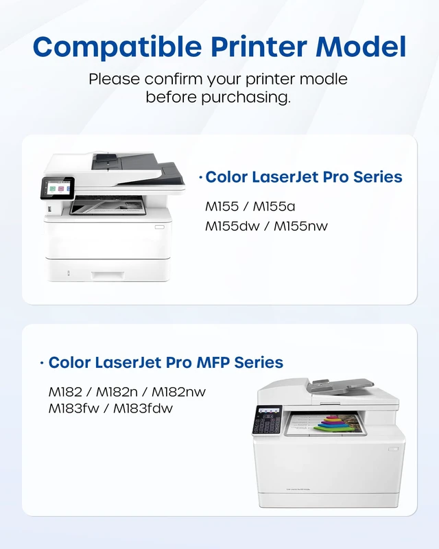 Alt view image 3 of 7 - 215A Toner Cartridges Replacement for HP 215A W2310A W2311A W2312A W2313A with CHIP Work with Color LaserJet Pro M155a 155nw MFP M183fw 182n M182nw Printer (Black Cyan Magenta Yellow)