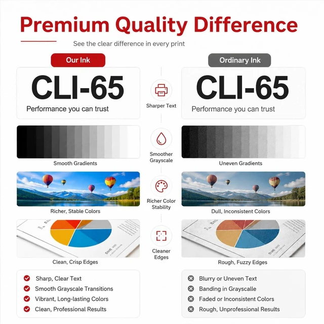 Alt view image 4 of 7 - CLI-65 Cli65 Ink Cartridges Replacement for CLI 65 Pro-200 Ink with PRO-200, PRO-200S Printers (8-Pack, 1BK, 1C, 1M, 1Y, 1PM, 1PC, 1GY, 1LGY)