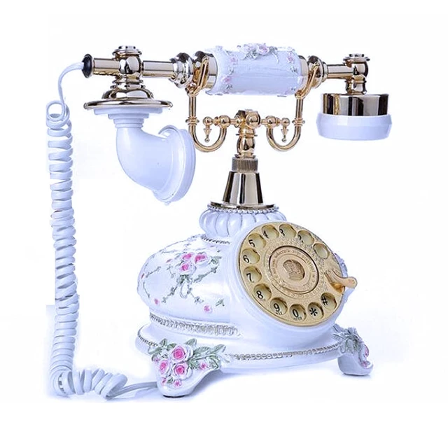 Alt view image 2 of 7 - Rotary Dial Telephone Retro Old Fashioned Landline Phones with Classic Metal Bell,Corded Phone for Home and Decor