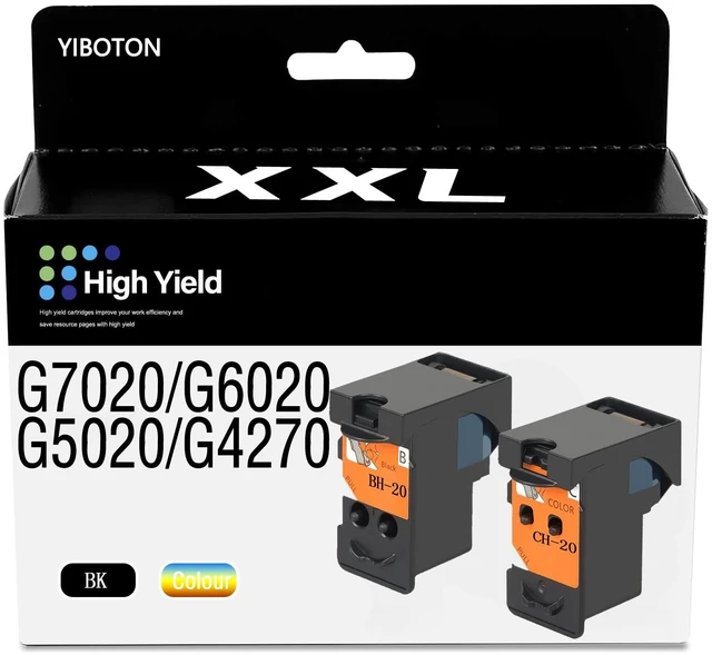 Main image of BH-20 CH-20 Printhead & Ink Cartridges Combo Pack Compatible with Canon G1220 G1230 G2260 G2270 G3260 G3262 G3270 G4270 G5020 G6020 G7020 MegaTank Printer Head