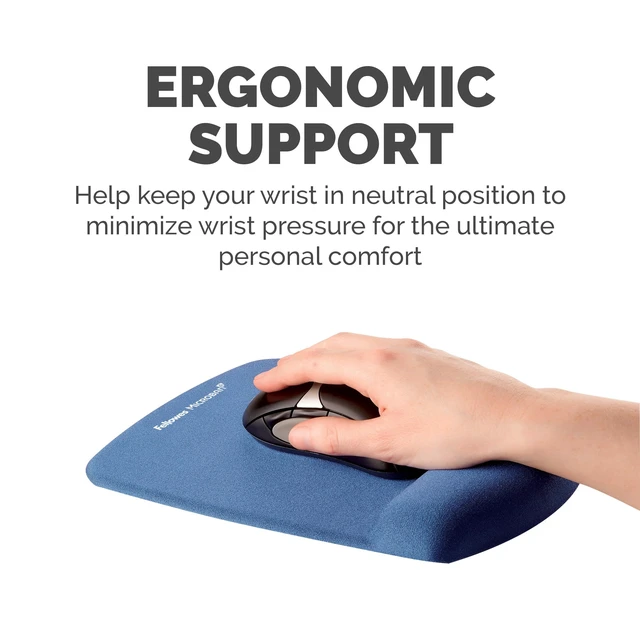 Alt view image 4 of 7 - PlushTouch Foam Mouse Pad Wrist Support with MICROBAN - Blue (9287301) (Pack of 4)