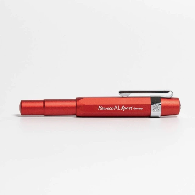 Alt view image 3 of 7 - AL Sport Fountain Pen Deep Red, Fine Nib Sport Octagonal Clip Chrome