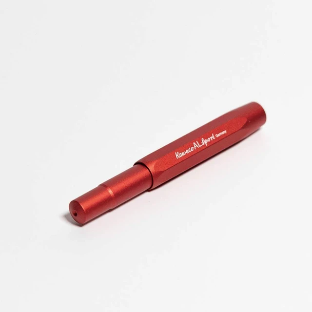 Alt view image 4 of 7 - AL Sport Fountain Pen Deep Red, Fine Nib Sport Octagonal Clip Chrome