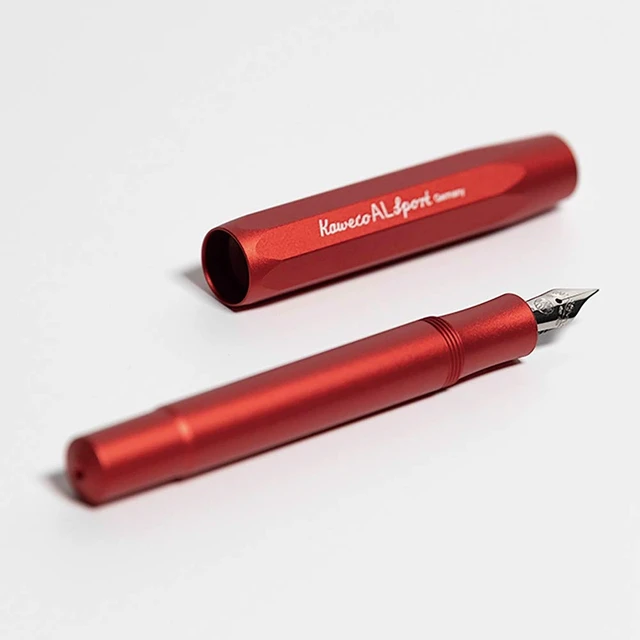 Alt view image 6 of 7 - AL Sport Fountain Pen Deep Red, Fine Nib Sport Octagonal Clip Chrome