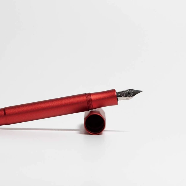 Alt view image 7 of 7 - AL Sport Fountain Pen Deep Red, Fine Nib Sport Octagonal Clip Chrome