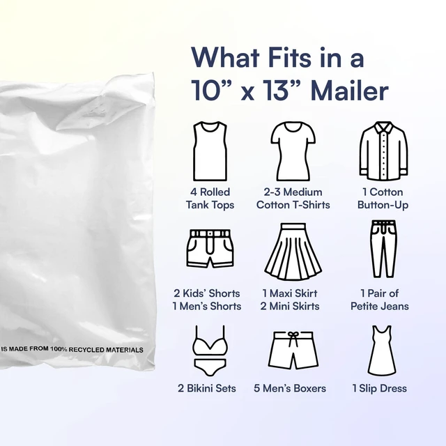 Alt view image 7 of 7 - 200 Count, 10x13 inch 100% Recycled Poly Mailers Eco Friendly Packaging Envelopes Supplies Mailing Bags 2.5 Mil Thick - Mailer