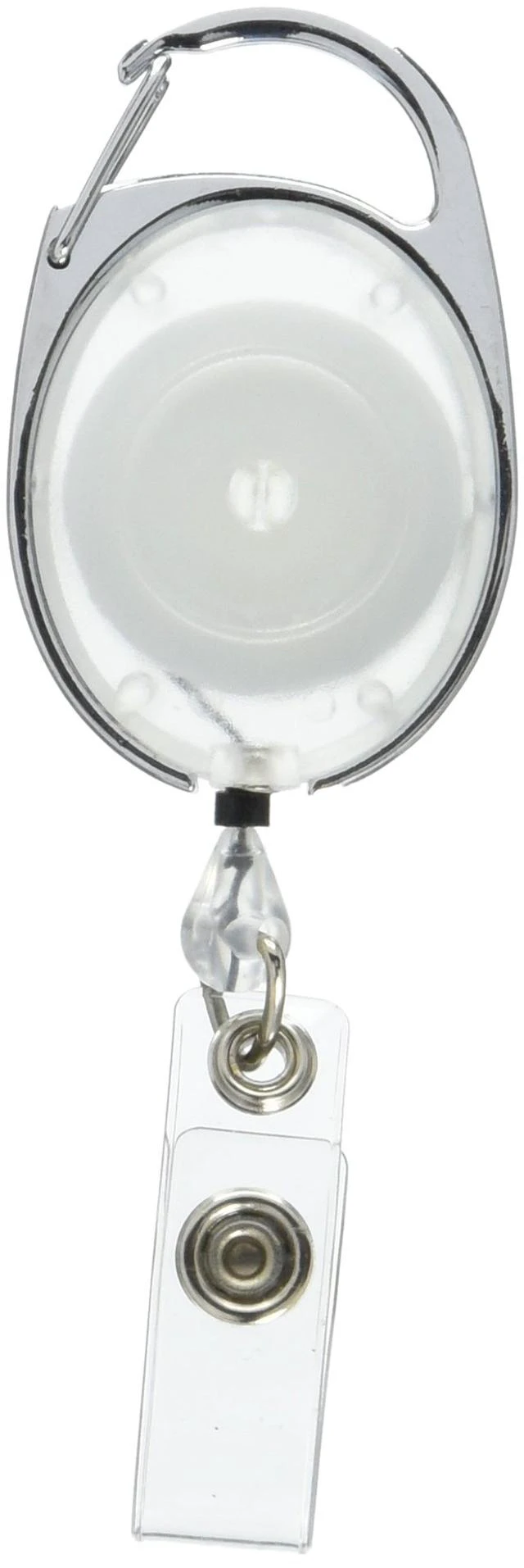 Main image of BadgeMates Translucent Carabiner Badge Reel, Clear, 25 Reels per Pack (3748080)