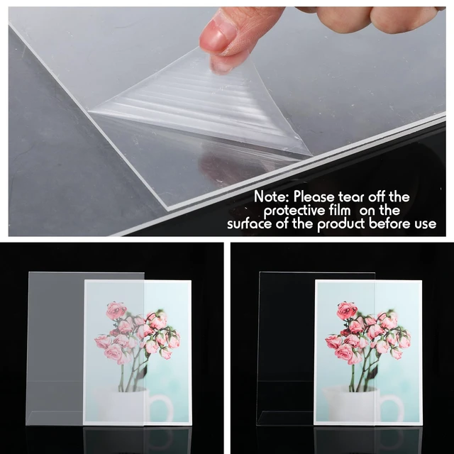 Alt view image 3 of 7 - 30 Pack Acrylic Sign Holder 8.5 x 11 in Clear Plastic Display Stands Vertical Slanted Back, L-shape, for Displaying Signs and Menus, for Tabletop, Photo Picture Frame Flyer Display Stand