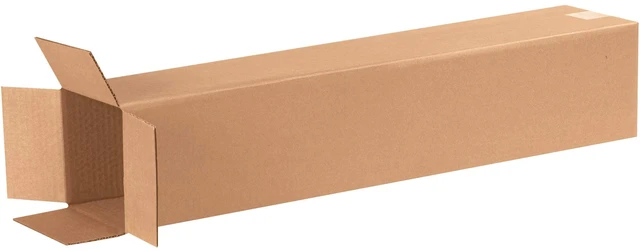 Main image of Shipping Boxes Tall 6"L x 6"W x 30"H 25-Pack - Corrugated Cardboard for Moving, Mailing, Packing, Packaging and Storage