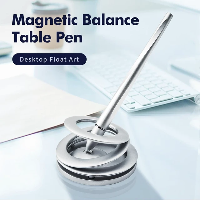 Alt view image 2 of 7 - Magnetic Floating Rollerball Pen, Magnetic Cap, Aluminum Alloy, Premium Futuristic Design, Desk Art, Premium Gift