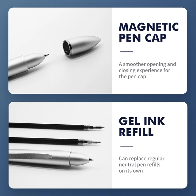 Alt view image 5 of 7 - Magnetic Floating Rollerball Pen, Magnetic Cap, Aluminum Alloy, Premium Futuristic Design, Desk Art, Premium Gift