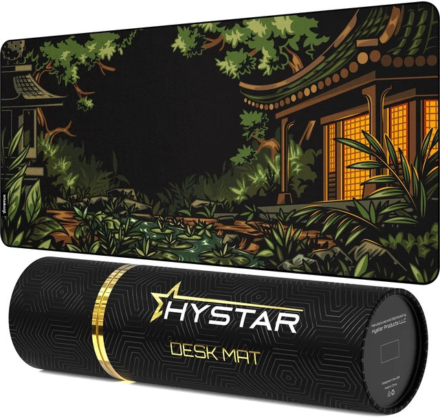 Main image of ® Extended Gaming Mouse Pad 5mm Thick, Waterproof Surface, Smooth Polyester Fabric, and Natural Rubber Base Midori (XXXL 45" x 20")
