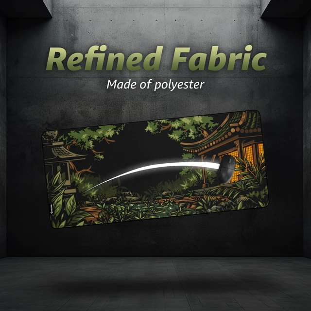 Alt view image 3 of 7 - ® Extended Gaming Mouse Pad 5mm Thick, Waterproof Surface, Smooth Polyester Fabric, and Natural Rubber Base Midori (XXXL 45" x 20")