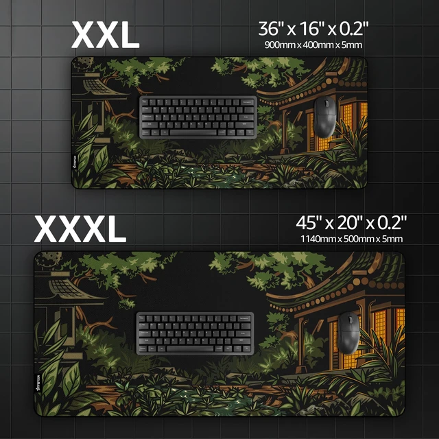 Alt view image 7 of 7 - ® Extended Gaming Mouse Pad 5mm Thick, Waterproof Surface, Smooth Polyester Fabric, and Natural Rubber Base Midori (XXXL 45" x 20")