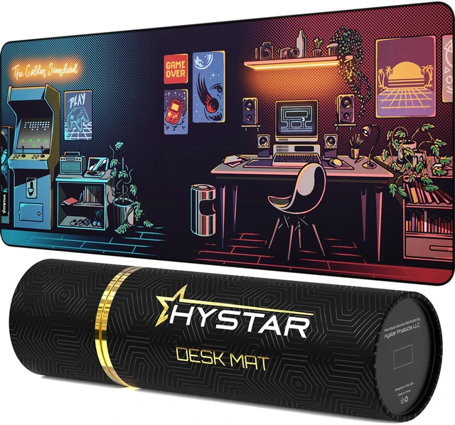 Main image of ® Extended Gaming Mouse Pad XXXL 45" x 20" 5mm Thick, Waterproof Surface, Smooth Polyester Fabric, and Natural Rubber Base Nostalgia