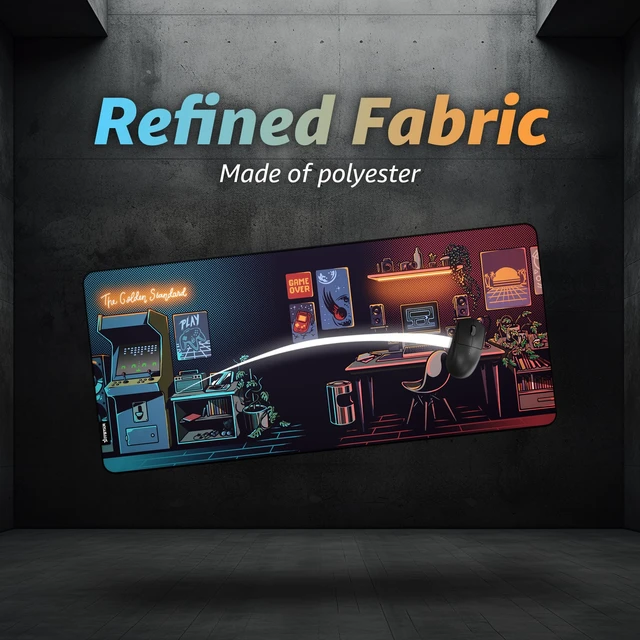 Alt view image 3 of 7 - ® Extended Gaming Mouse Pad XXXL 45" x 20" 5mm Thick, Waterproof Surface, Smooth Polyester Fabric, and Natural Rubber Base Nostalgia