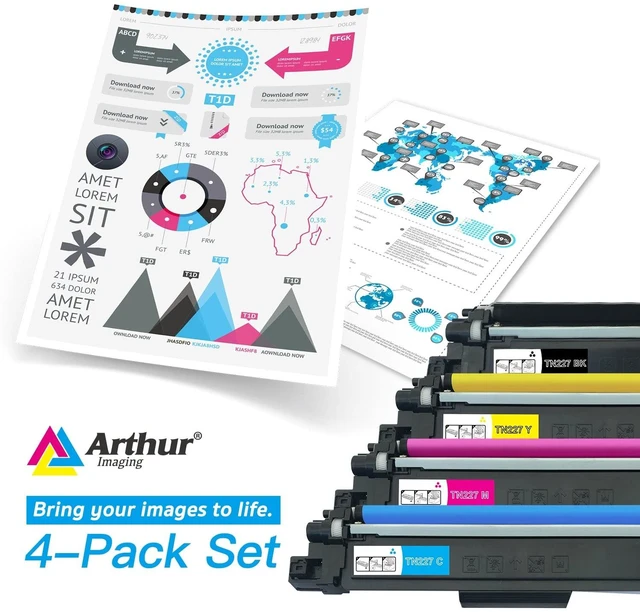 Alt view image 2 of 5 - with CHIP Compatible Toner Cartridge Replacement for Brother TN227 TN227bk TN 227 TN223 use with HL-L3210CW HL-L3230CDW HL-L3270CDW HL-L3290CDW MFC-L3710CW MFC-L3750CDW L3770CDW 4 Pack