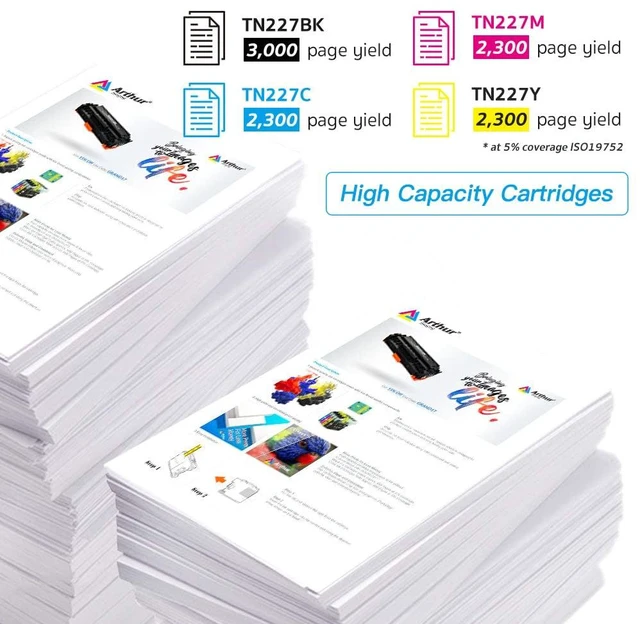 Alt view image 4 of 5 - with CHIP Compatible Toner Cartridge Replacement for Brother TN227 TN227bk TN 227 TN223 use with HL-L3210CW HL-L3230CDW HL-L3270CDW HL-L3290CDW MFC-L3710CW MFC-L3750CDW L3770CDW 4 Pack